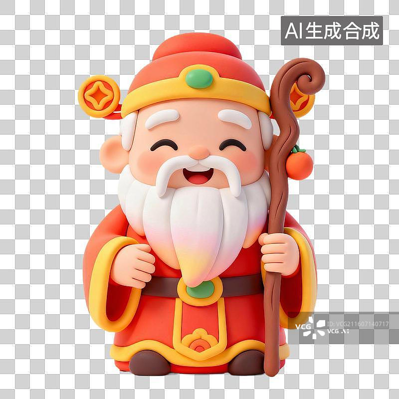 【AI数字艺术】3D卡通黏土风中国神像人物图片素材