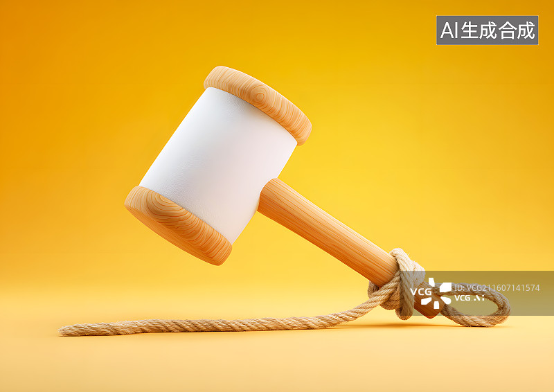 【AI数字艺术】一把3D卡通小木槌图片素材