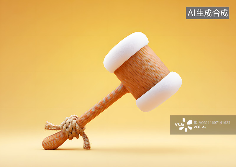 【AI数字艺术】一把3D卡通小木槌图片素材