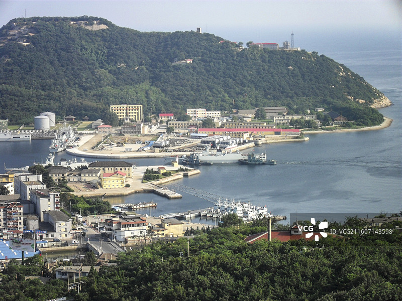 白玉山鸟瞰旅顺口（2013年）图片素材