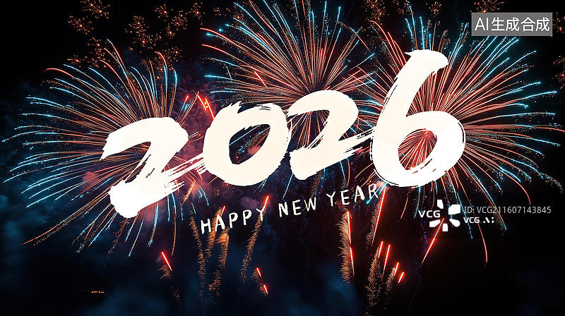 【AI数字艺术】2026新年烟花庆祝图片素材