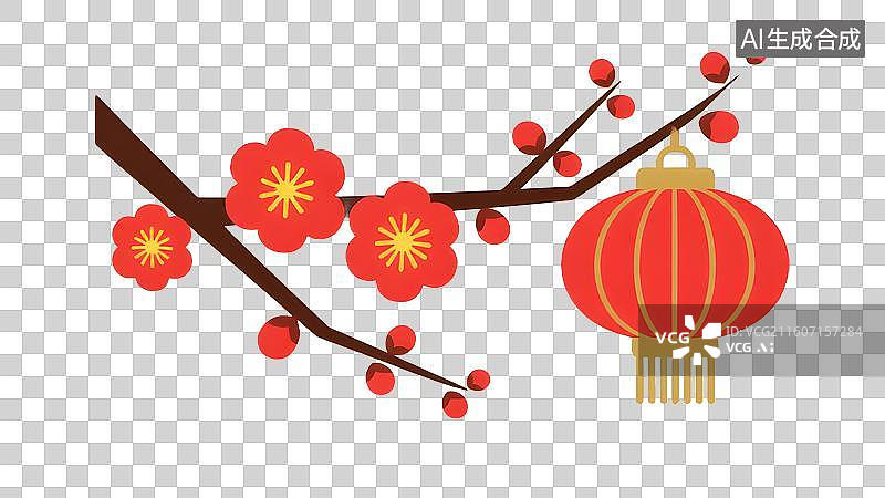 【AI数字艺术】透明通道免扣 梅花枝条图片素材