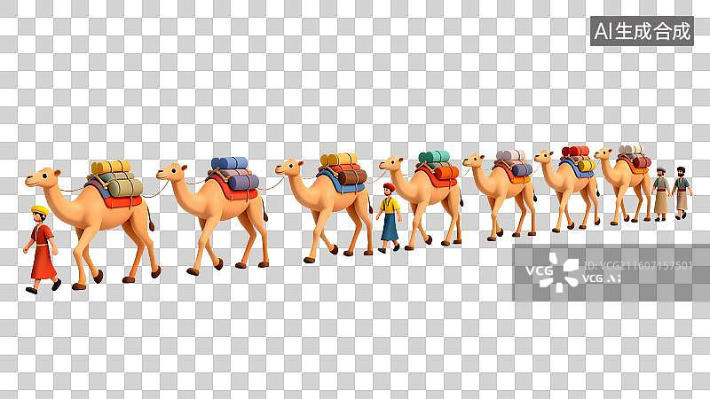 【AI数字艺术】骆驼队伍图片素材
