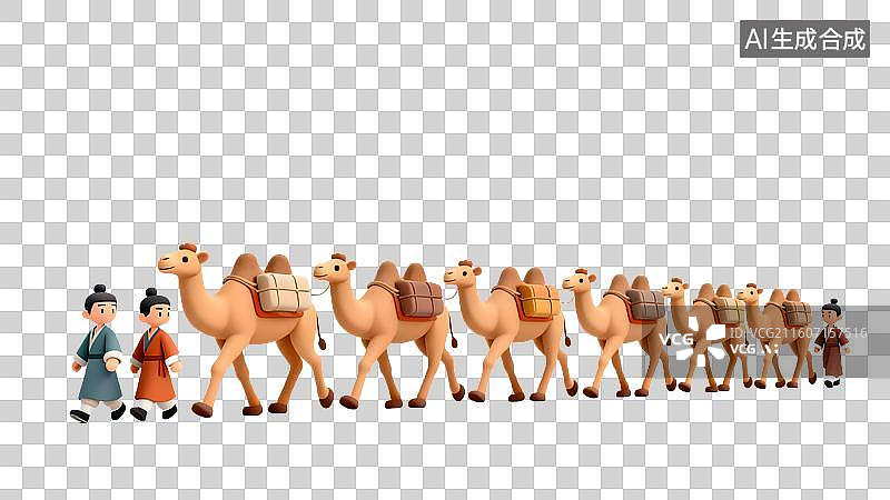 【AI数字艺术】骆驼队伍图片素材