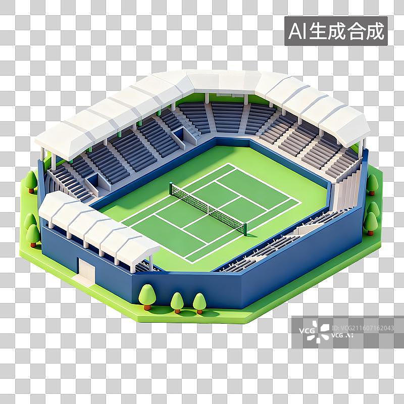 【AI数字艺术】网球场建筑插画图片素材