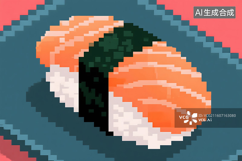 【AI数字艺术】像素风格寿司美食图图片素材