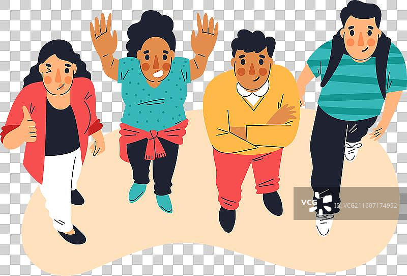 俯视角度平面的向上看的人图片素材