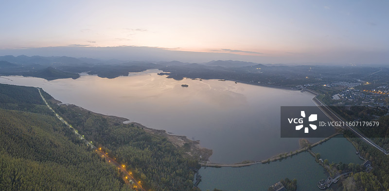宜兴横云水库，云湖风景区夜景图片素材