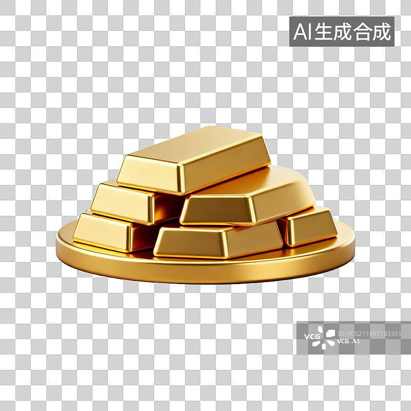 【AI数字艺术】金条堆叠展示图片素材