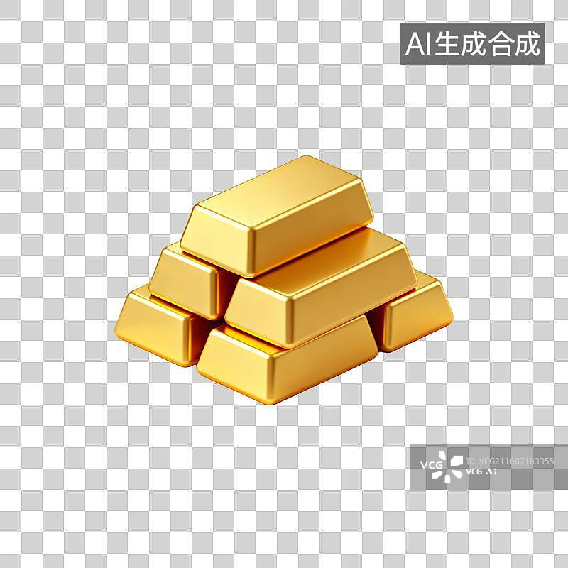 【AI数字艺术】金条堆叠展示图片素材