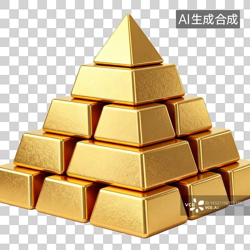 【AI数字艺术】金条堆叠展示图片素材