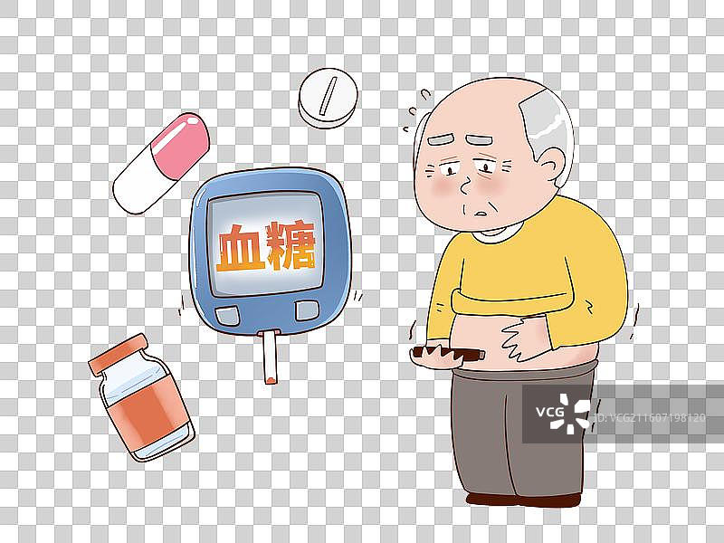 身患糖尿病老人注射胰岛素治疗糖尿病图片素材