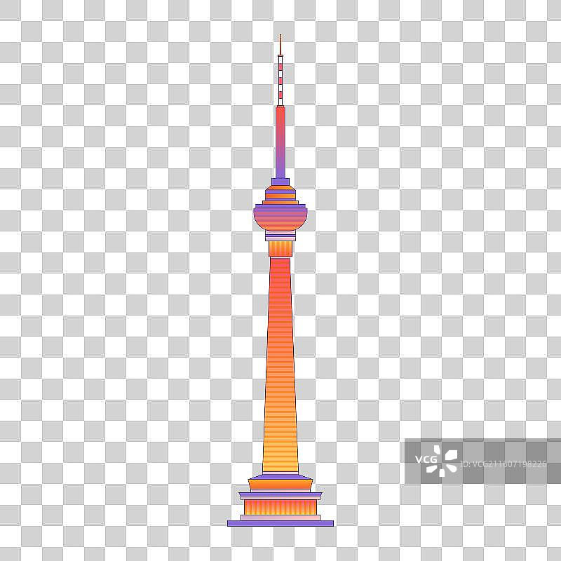 中央电视塔北京地标建筑插画免抠元素图片素材