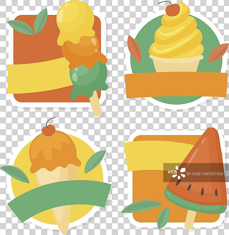 冰淇淋标签合集图片素材