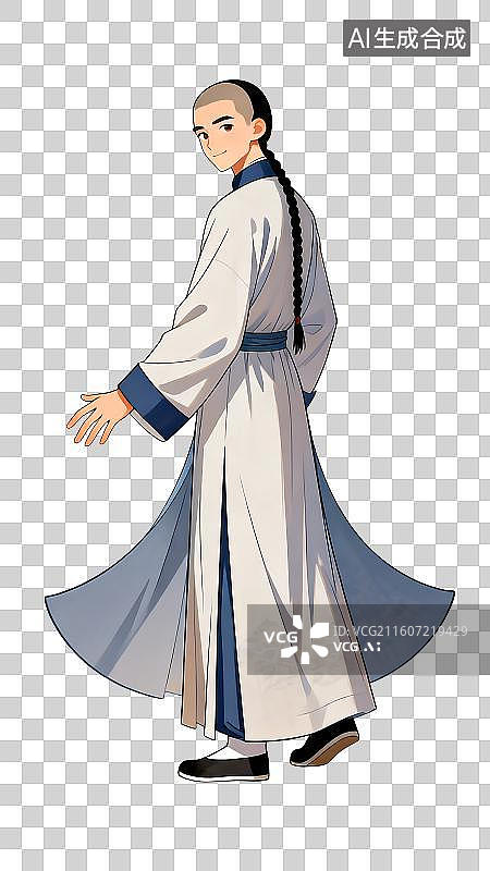 【AI数字艺术】手绘国风古装男人图片素材