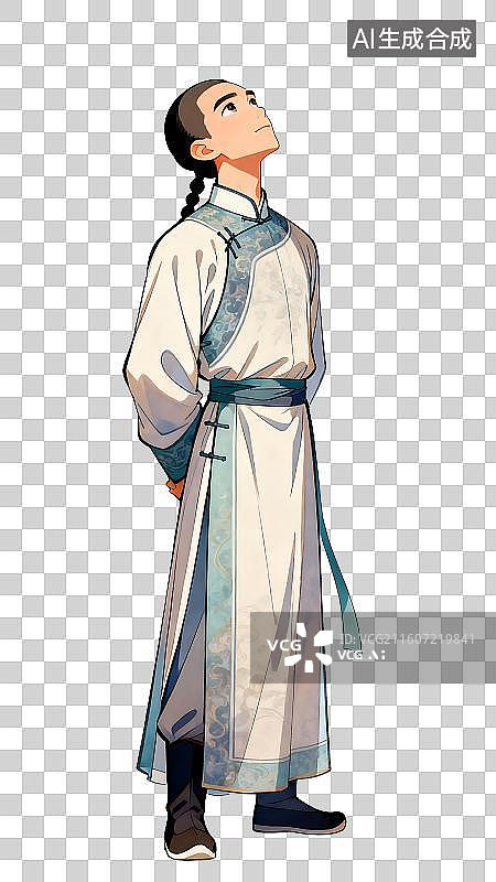 【AI数字艺术】手绘国风古装男人图片素材