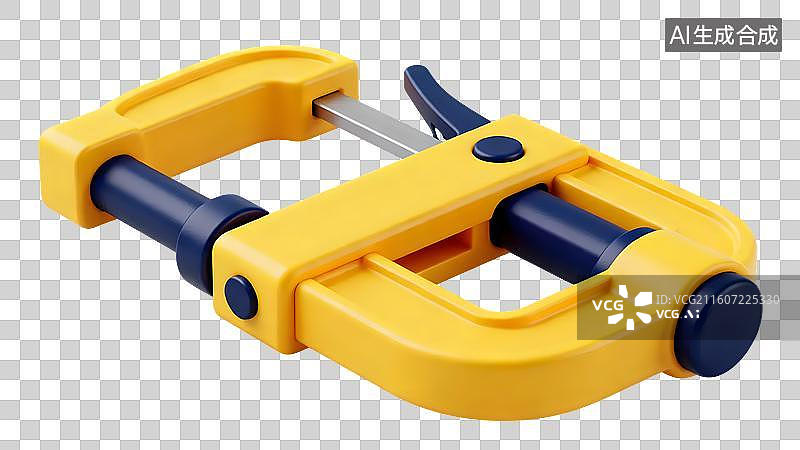 【AI数字艺术】黄色G字夹工具图片素材