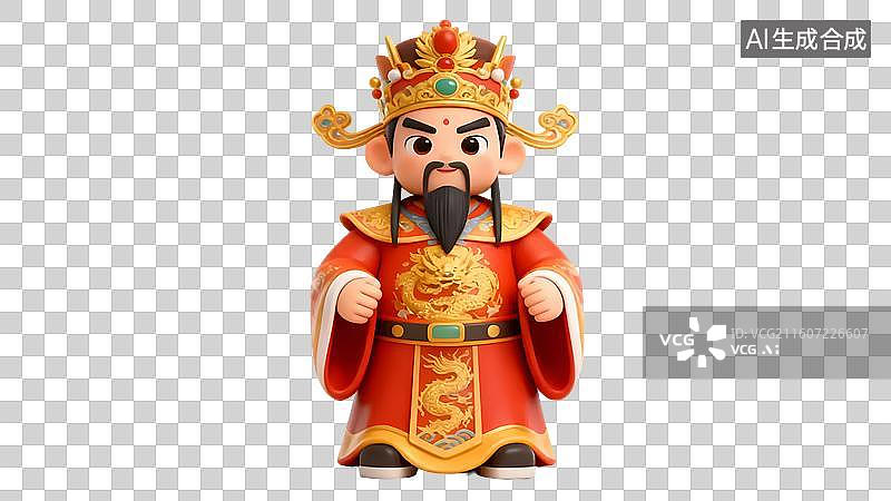 【AI数字艺术】财神与招财猫卡通形象图片素材