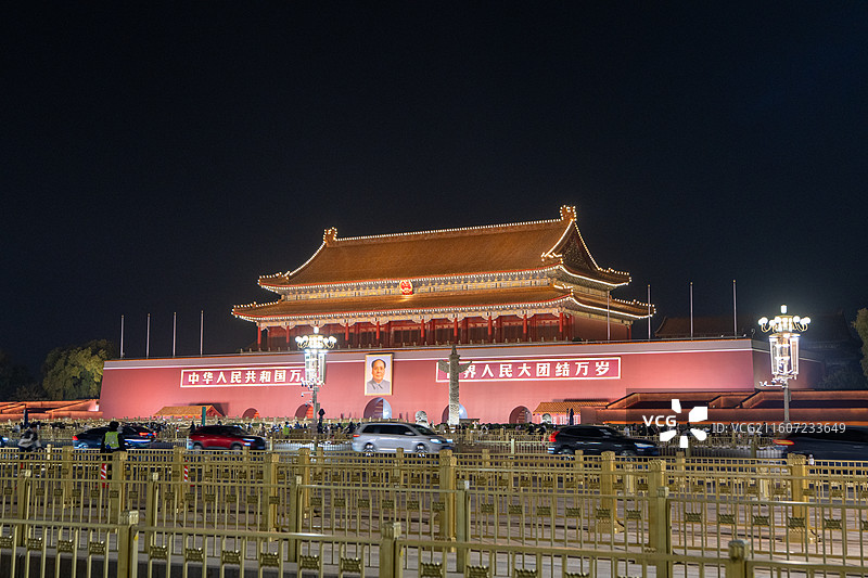 天安门夜景图片素材