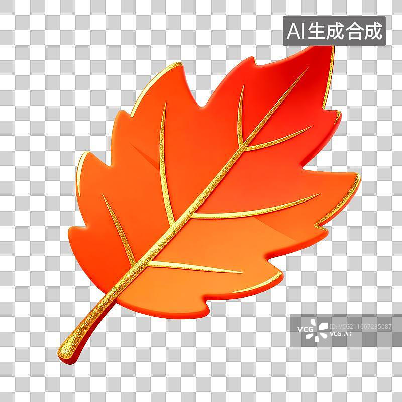 【AI数字艺术】3D立体三维C4D枫叶落叶红色叶子树叶免抠元素设计元素图片素材