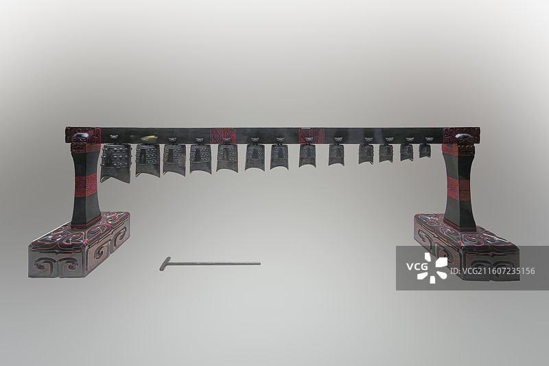 青铜编钟（13件），战国 楚，1957年河南信阳长台关出土，中国国家博物馆藏图片素材