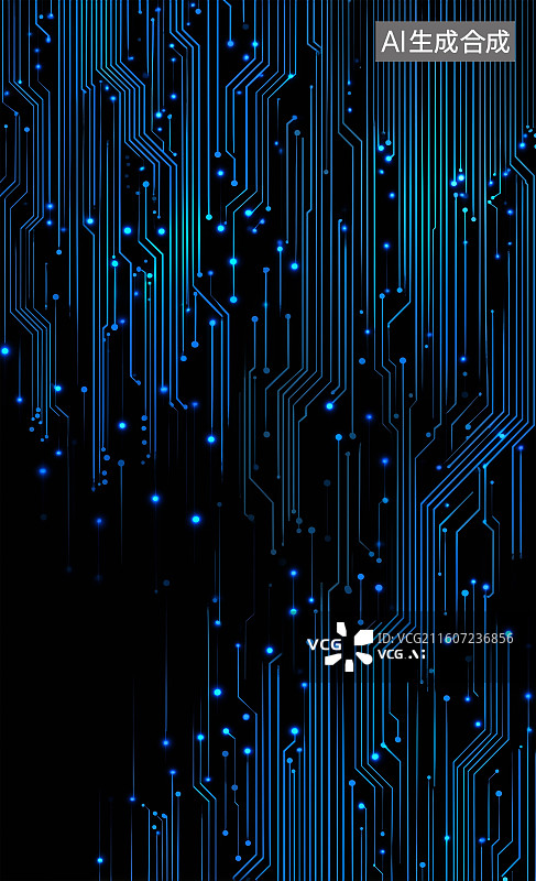 【AI数字艺术】蓝色摘要高速互联网技术背景图解。扫描病毒计算机图片素材