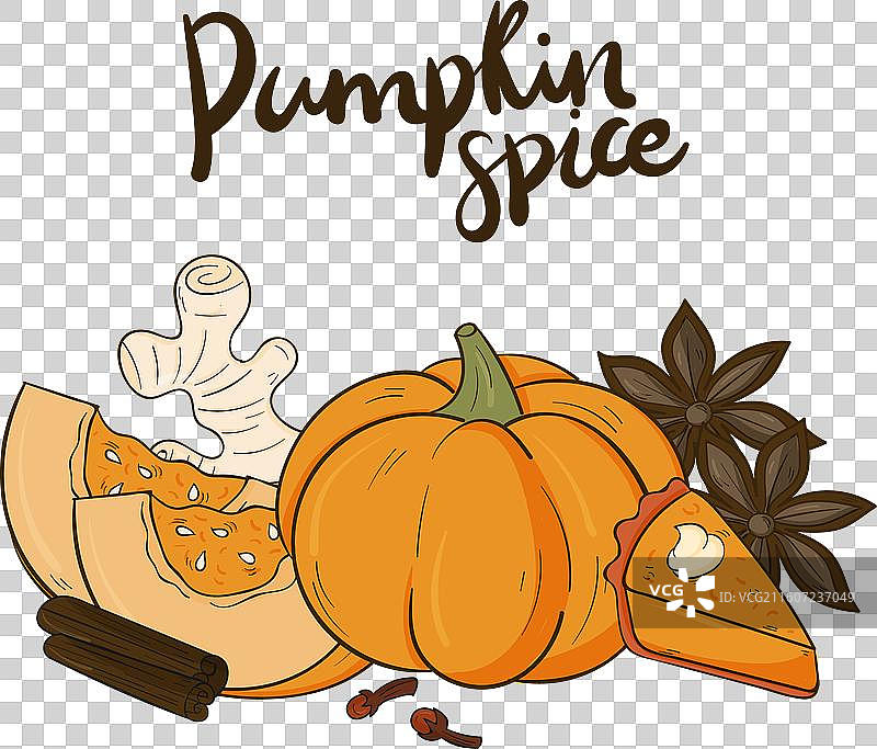 手绘南瓜香料图片素材