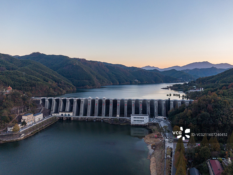 航拍安徽六安佛子岭水库图片素材