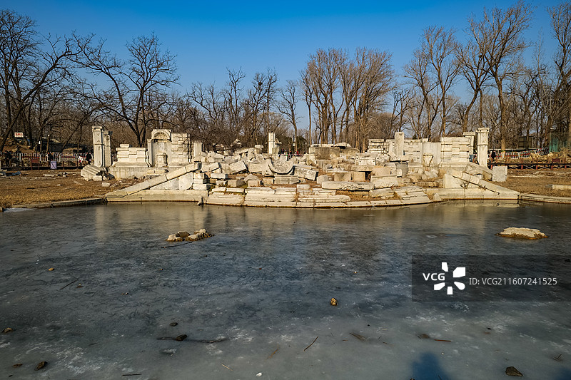 北京圆明园遗址公园-长春园-西洋楼景区-谐奇趣图片素材