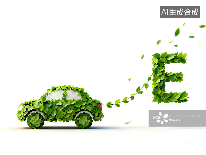 【AI数字艺术】新能源汽车绿色生态图片素材