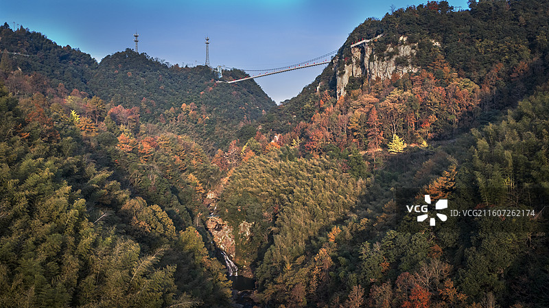 浙江余姚丹山赤水景区玻璃桥图片素材