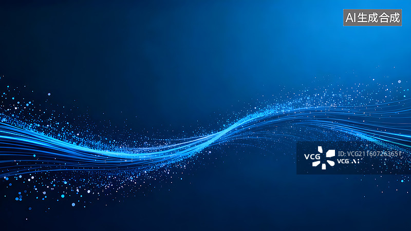 【AI数字艺术】AIGC：抽象弯曲流动波浪，光斑粒子，科技未来感背景壁纸图片素材