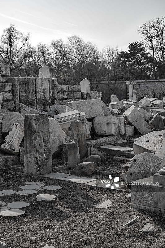 北京圆明园遗址公园-长春园-西洋楼景区-谐奇趣图片素材