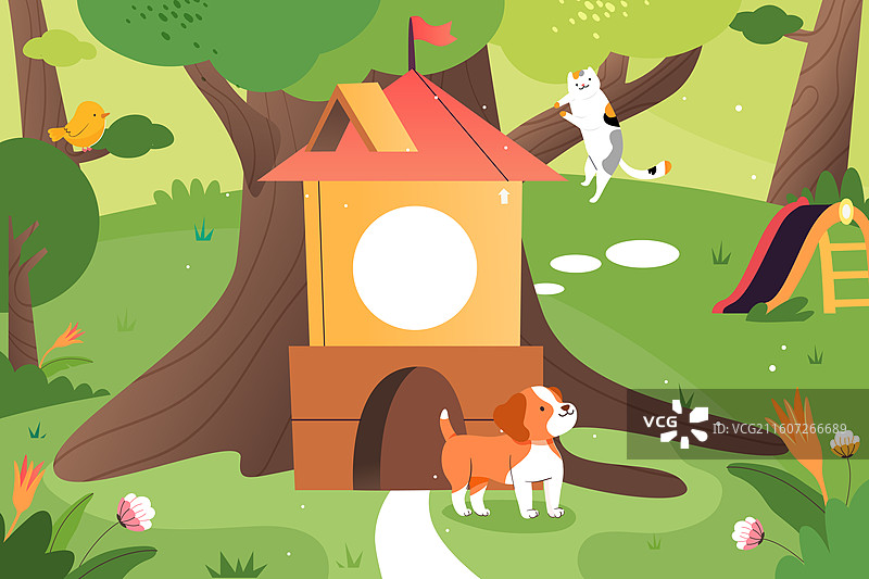 卡通宠物陪伴电商消费家人猫咪动物爱宠萌宠保险健康狗狗娱乐户外休闲玩耍儿童居家生活方式背景渐变矢量插画图片素材