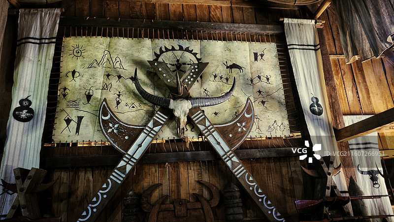 云南 · 临沧 沧源 翁丁佤寨 佤王府图片素材