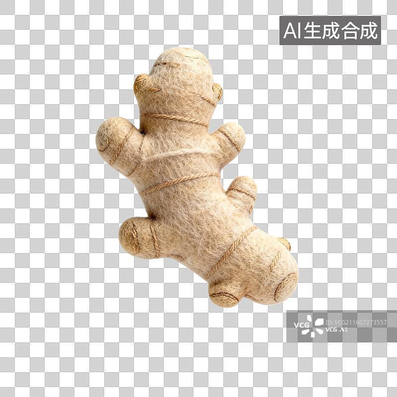 【AI数字艺术】单个生姜的特写视图图片素材