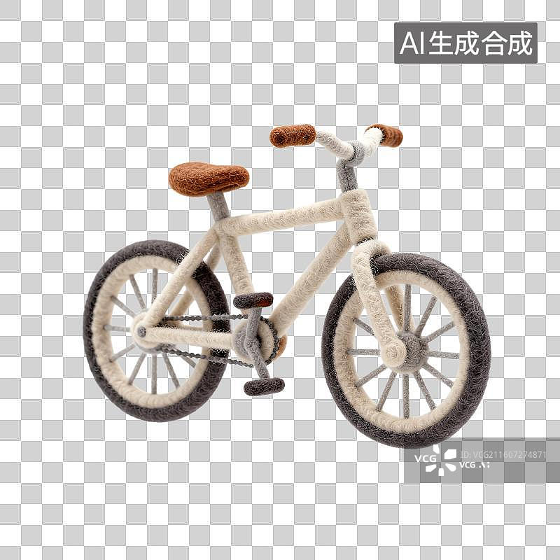 【AI数字艺术】手工毛毡自行车模型图片素材