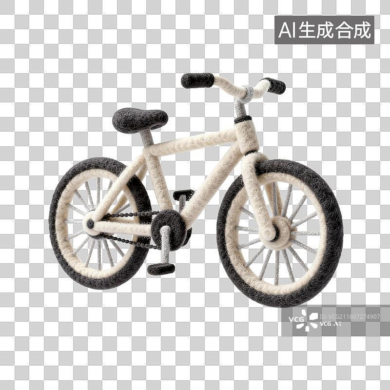 【AI数字艺术】手工毛毡自行车模型图片素材