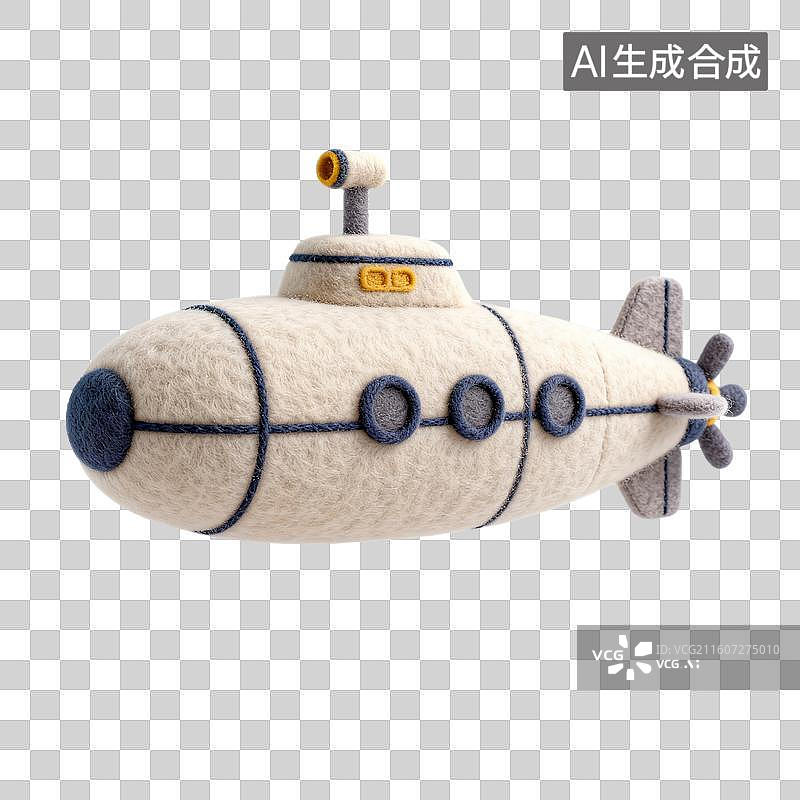 【AI数字艺术】手工羊毛毡潜水艇模型图片素材