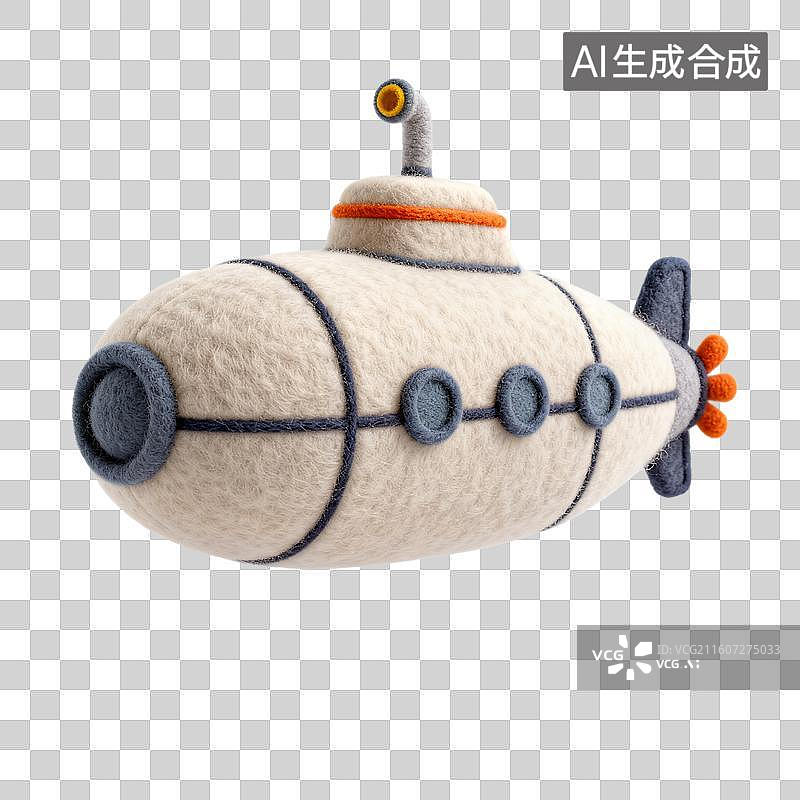 【AI数字艺术】手工羊毛毡潜水艇模型图片素材