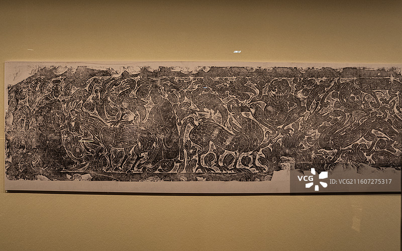 打鼓墩汉代画像石拓片 萧史吹箫图 淮安市博物馆图片素材