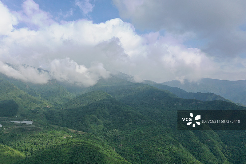 航拍京西门头沟的春夏秋季节图片素材