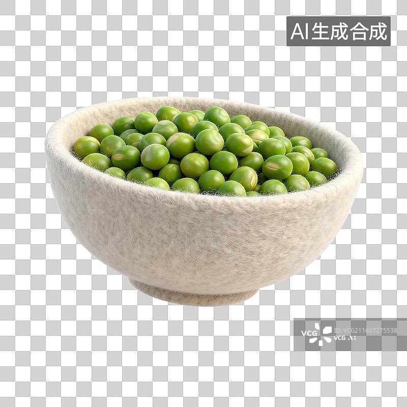 【AI数字艺术】一碗新鲜翠绿的豌豆图片素材