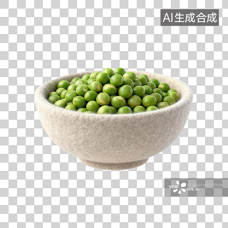 【AI数字艺术】一碗新鲜翠绿的豌豆图片素材
