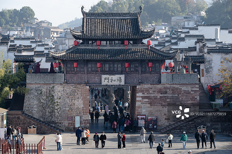 宏村、徽州、奇墅湖、树、秋图片素材