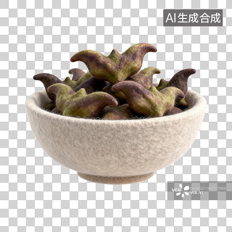 【AI数字艺术】碗中的独特菱角图片素材