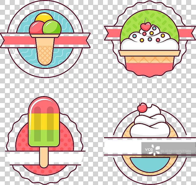 扁平化冰淇淋标签合集图片素材