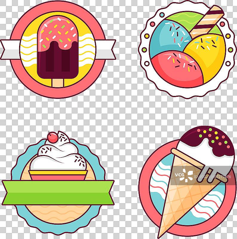 扁平化冰淇淋标签合集图片素材