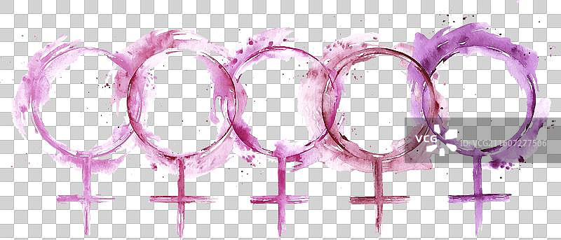 手绘水彩女性平等日图片素材