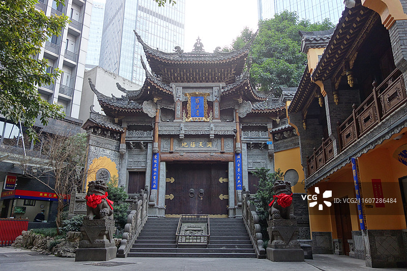 重庆市渝中区重庆罗汉寺山门正门图片素材